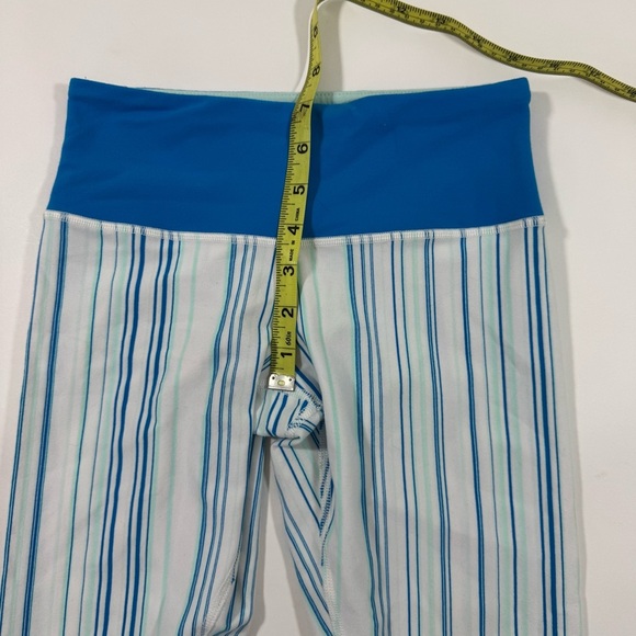 Lululemon Wunder Under 21” Crop Legging Blue White Low Rise - Picture 6 of 7
